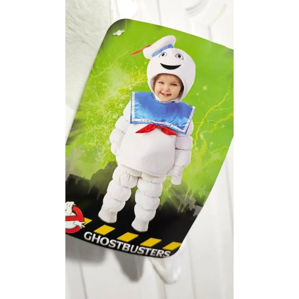 Ghostbusters Deluxe Stay Puft Costume 18M-2T Marshmallow Man Baby Toddler NEW
